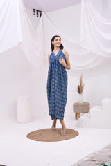 Blue Printed Maxi dress