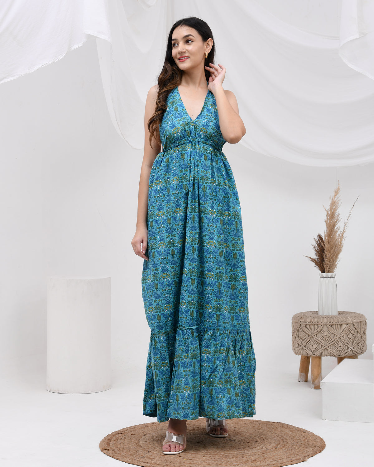 Backless Vintage Maxi dress