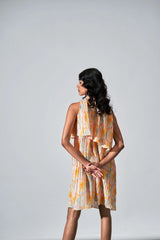 Tiered Dress with Tie-Dye Print