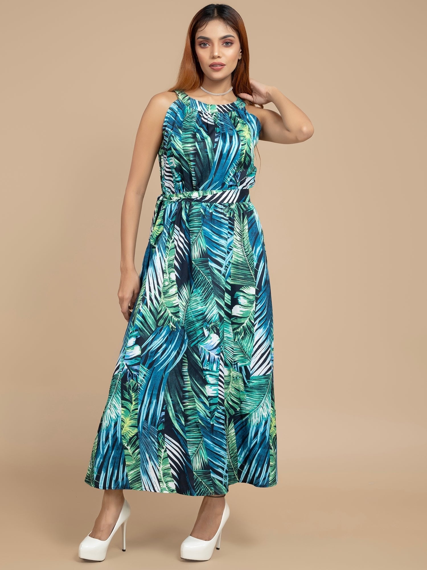 Sleeveless Designer Long Skirt Dress