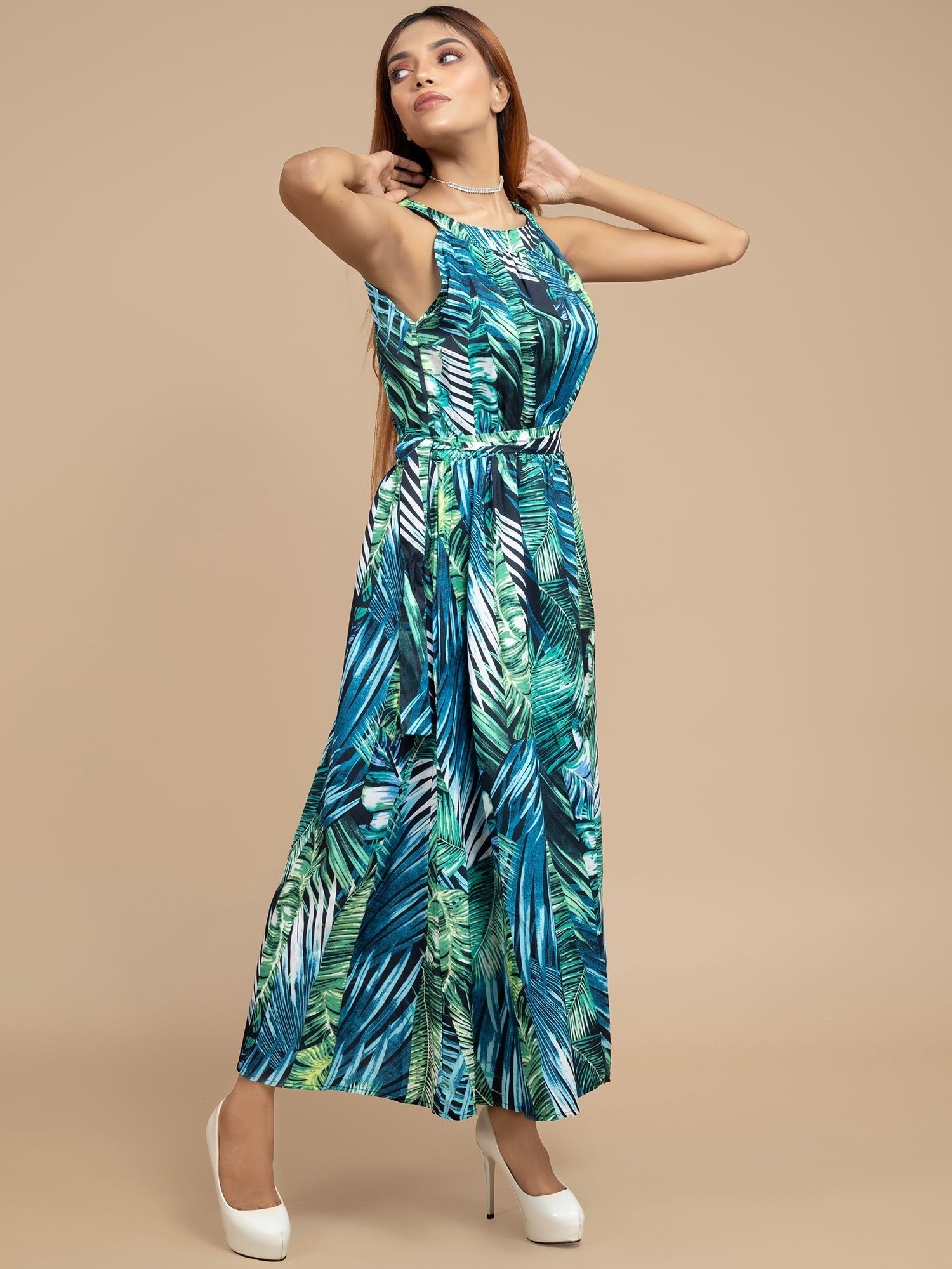 Sleeveless Designer Long Skirt Dress