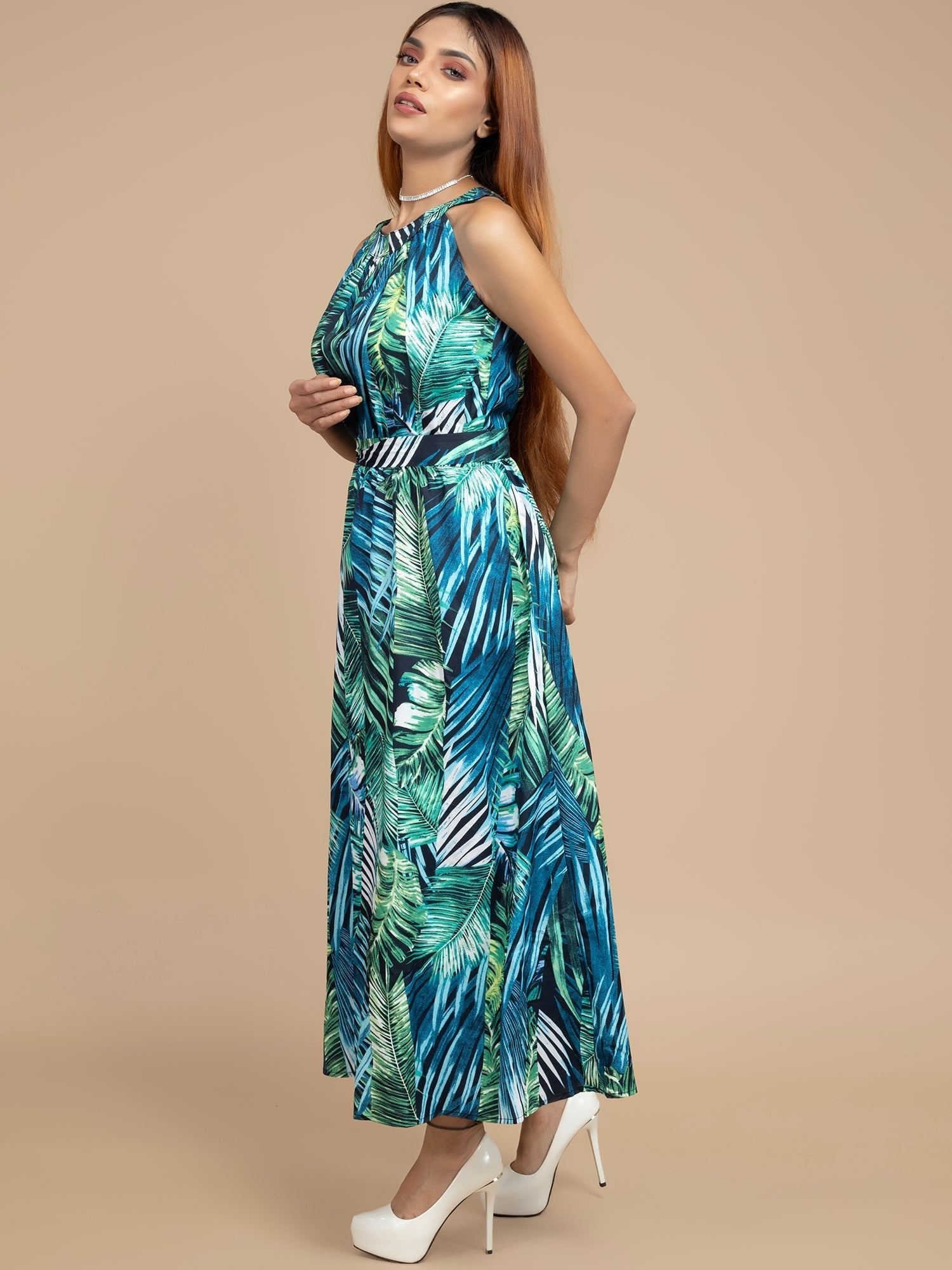 Sleeveless Designer Long Skirt Dress