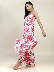 Sleeveless Printed Floral A-Line Dress