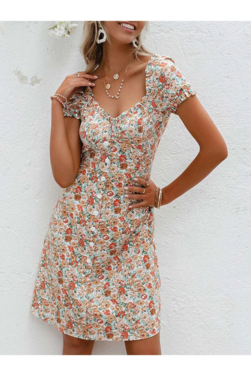 Floral Printed A-Line Mini Dress