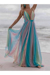 Multicolor Long A-Line Dress