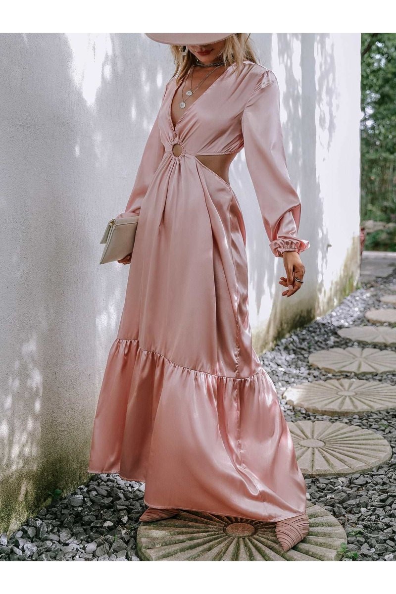 Long Satin A-Line Dress