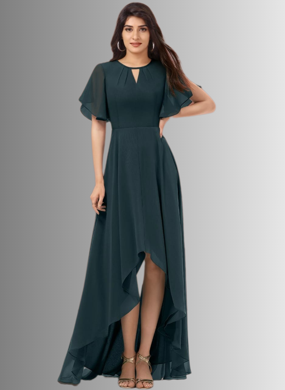 Open Sleeves Long Midi Dress