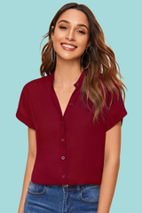 Round V-Neck short Sleeves Shirt