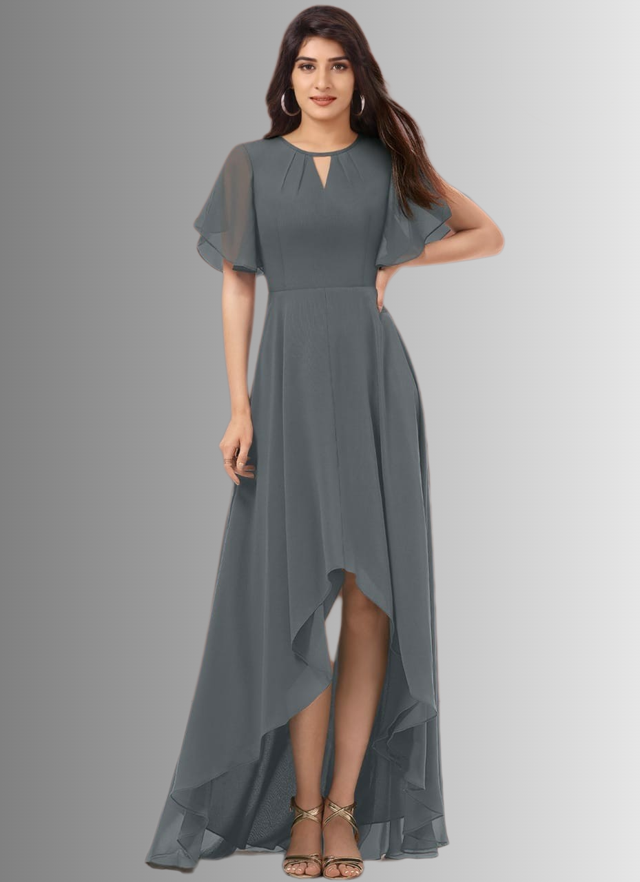 Open Sleeves Long Midi Dress